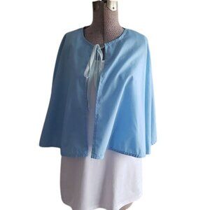 Handmade 50s Nurse Cape Blue With Pale White/Blue Bow Ties, OS
